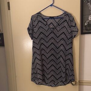 Mine Black and White Chevron Blouse
